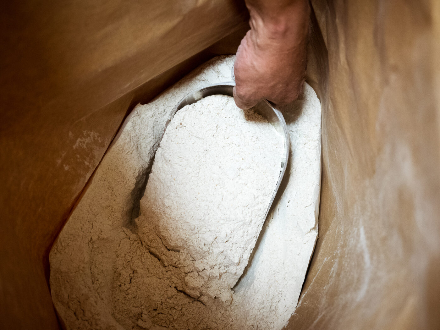 Bäcker Schaufel im Mehlsack